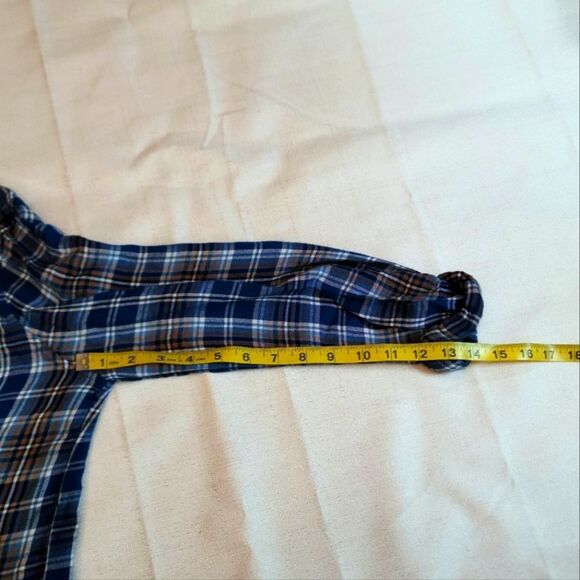 Oh Baby by Motherhood Maternity Plaid Button Down 3/4 Sleeve Shirt Size Small - Picture 9 of 12